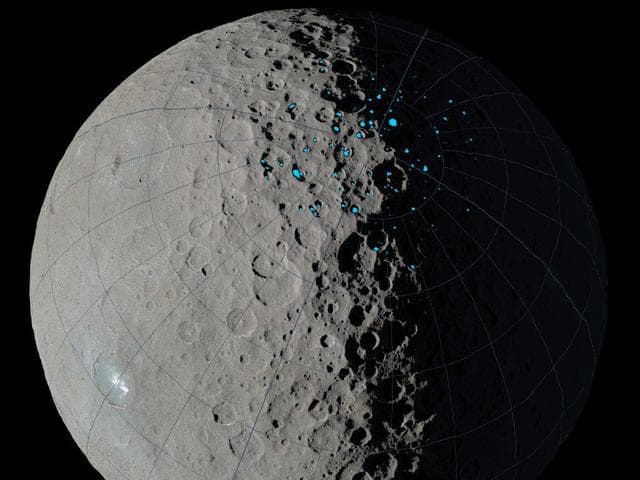NASA image: Shadowed Craters on Ceres