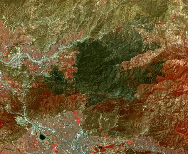 NASA image: NASA Spacecraft Spots Aftermath of Destructive Wildfire in LA Backyard