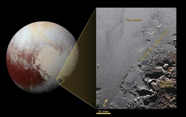 NASA image: The Jagged Shores of Pluto Highlands