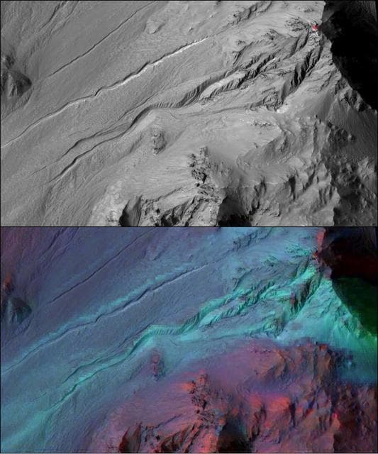 NASA image: Adding Composition Data About Mars Gullies