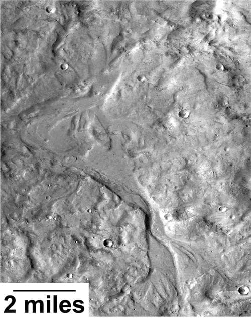 NASA image: Outflow Stream from Relatively Recent Martian Lake