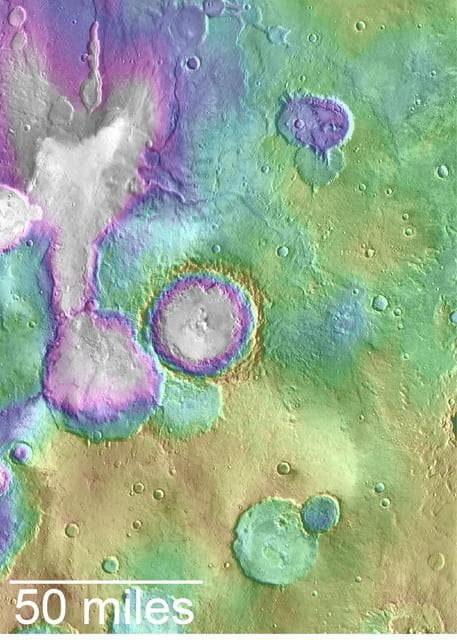 NASA image: Landscape of Former Lakes and Streams on Northern Mars