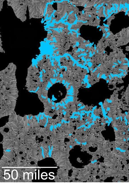 NASA image: Hydrologic Modeling of Relatively Recent Martian Streams and Lake
