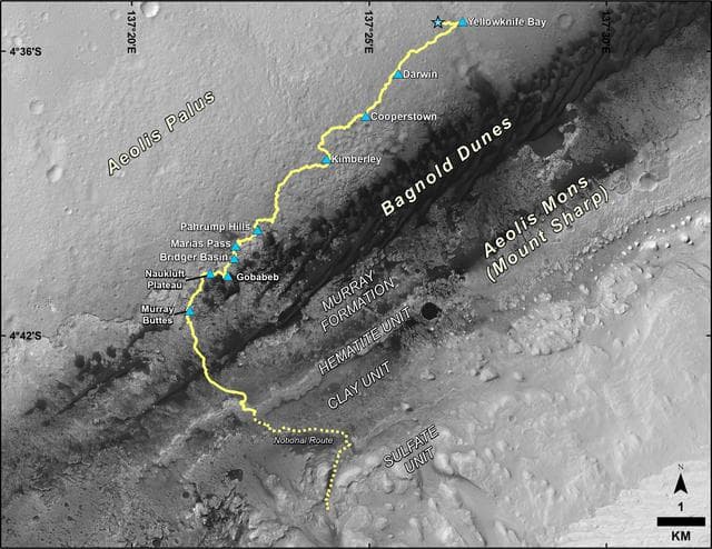 Curiosity Destinations for Second Extended Mission