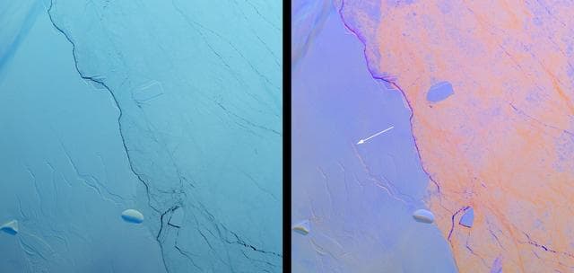 NASA image: Growing Crack in Antarctica Larsen C Ice Shelf Spotted by NASA MISR