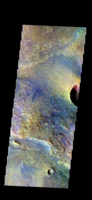 NASA image: Antoniadi Crater - False Color