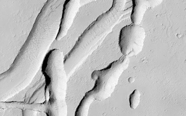 NASA image: Intersecting Channels near Olympica Fossae