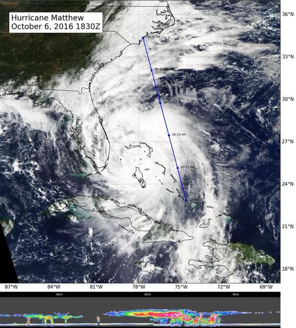 NASA image: CloudSat Takes a 3D Slice of Hurricane Matthew