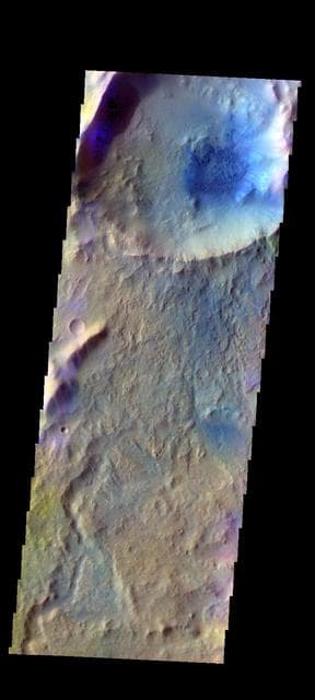 NASA image: Dulovo Crater - False Color