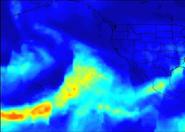 Series of Storms Battering California Tracked by NASA AIRS Instrument