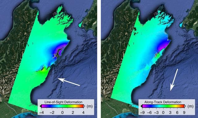 NASA image: Satellite Radar Show Complex Set of Faults Moved in 2016 New Zealand Earthquake