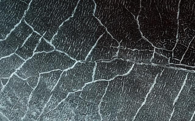 NASA image: Cracks in a Crater Ice