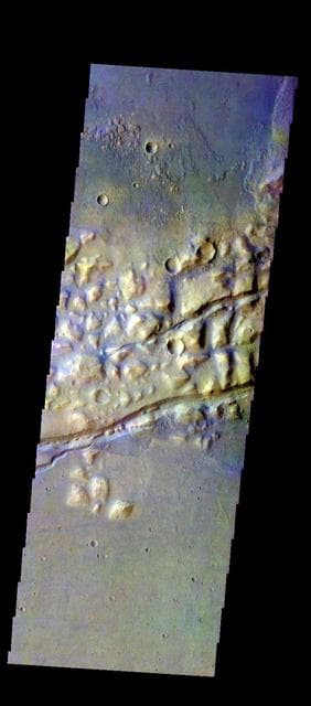 NASA image: Gorgonum Chaos - False Color