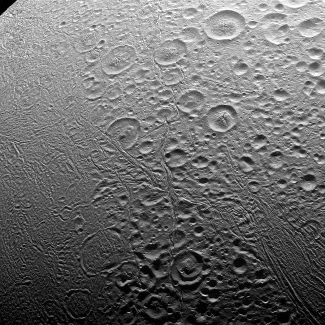 NASA image: North Pole of Enceladus