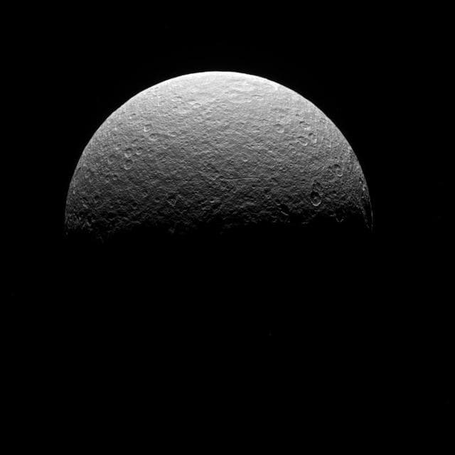 NASA image: Above Rhea