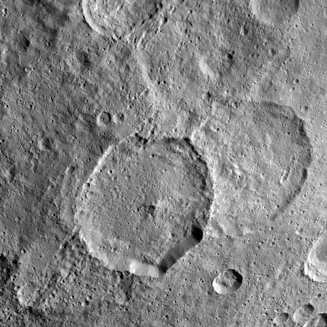 NASA image: Inamahari Crater
