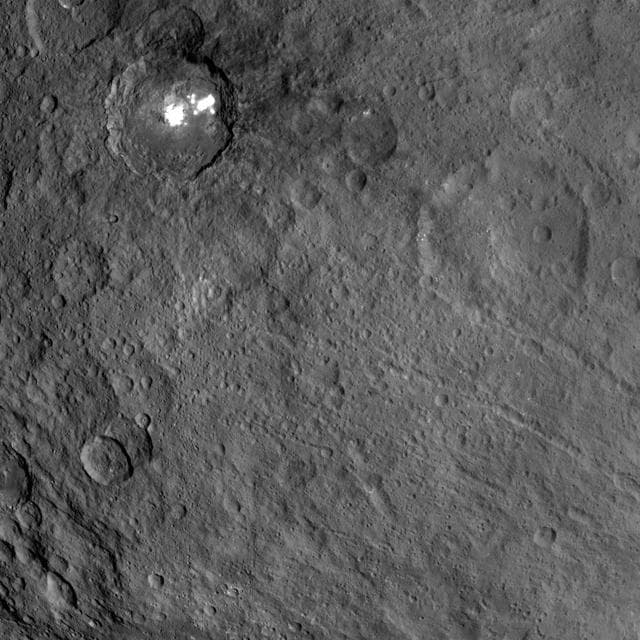 NASA image: Complex Relationships in the Occator-Kirnis Region