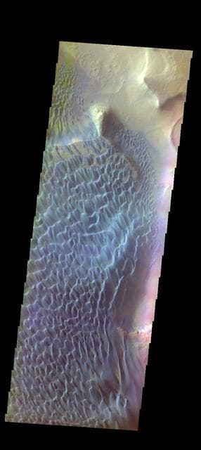 NASA image: Rabe Crater Dunes - False Color