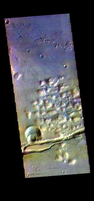 NASA image: Gorgonum Chaos - False Color