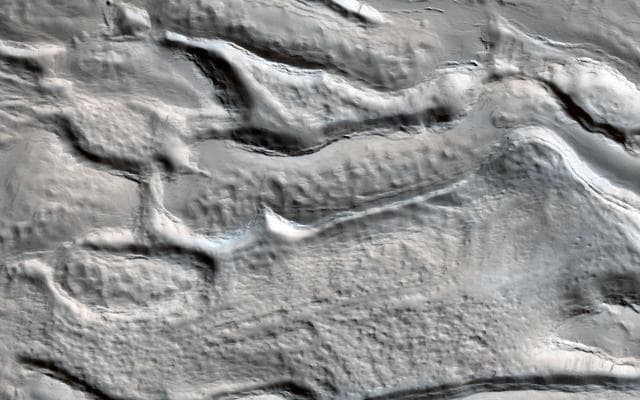NASA image: Icy Flow in a Crater