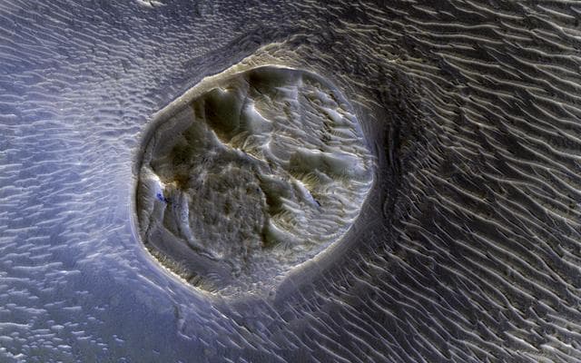 NASA image: A Mesa in Noctis Labyrinthus