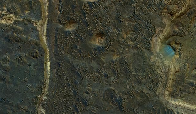NASA image: Lakebeds in Holden Crater