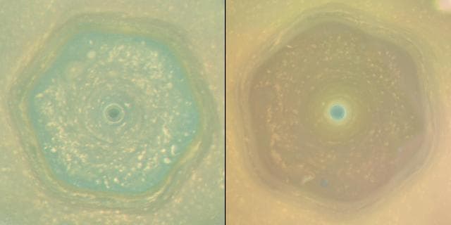 NASA image: Saturn's Hexagon as Summer Solstice Approaches