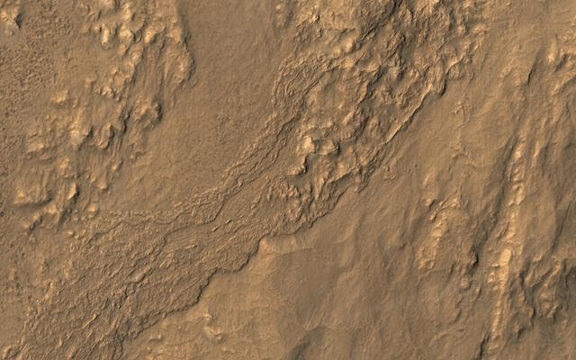 NASA image: Flow on the Rim of Tooting Crater