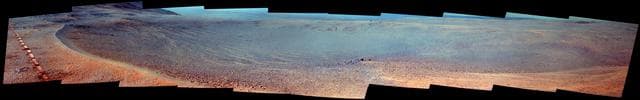 NASA image: Mars Rover Opportunity's View of 'Orion Crater' (Enhanced Color)