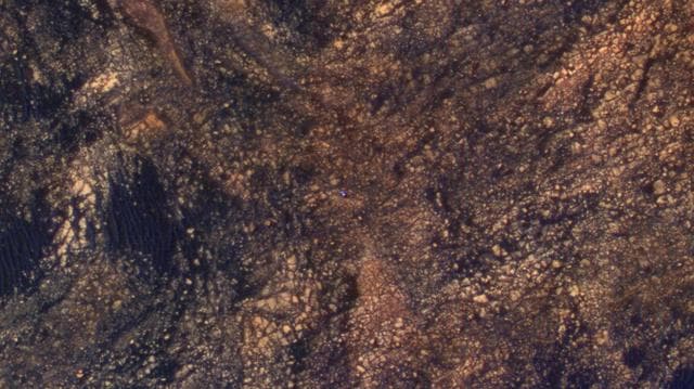 Curiosity Rover on Mount Sharp, Seen from Mars Orbit