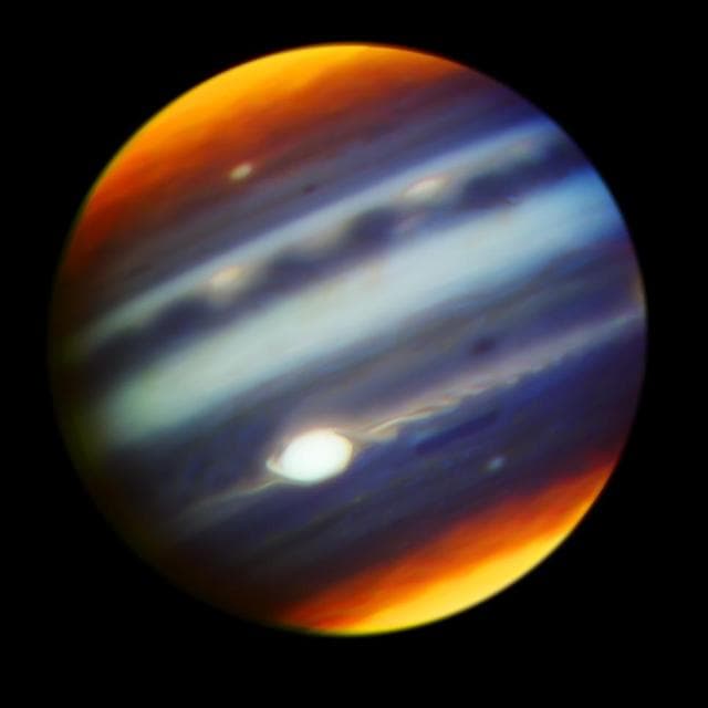 NASA image: Jupiter With Great Red Spot, Near Infrared, May 2017