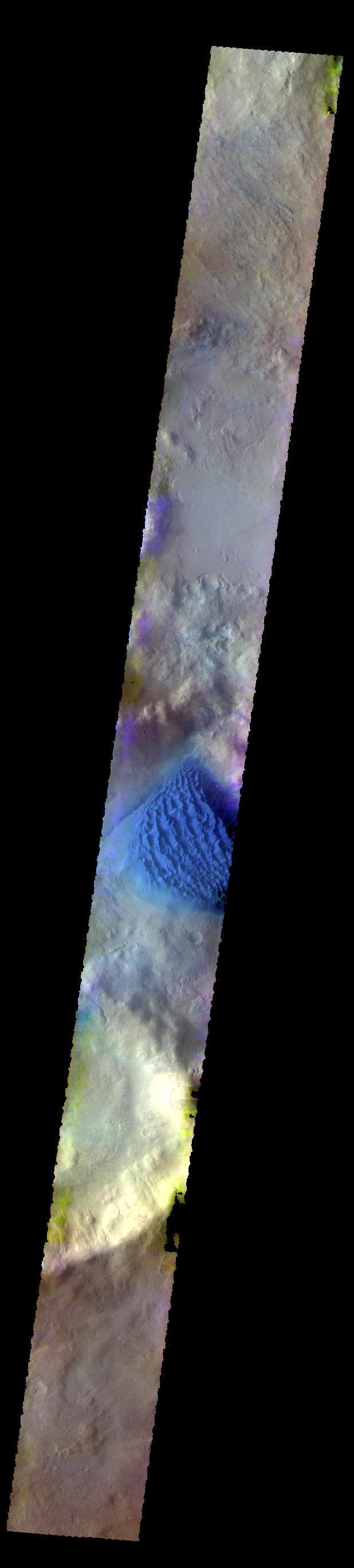 NASA image: Matara Crater Dunes - False Color