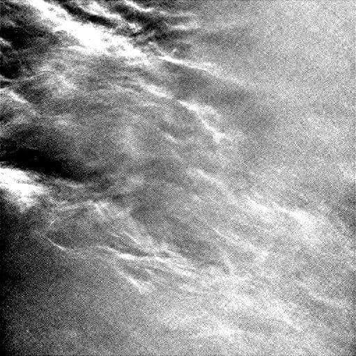 NASA image: Clouds Sailing Overhead on Mars, Enhanced