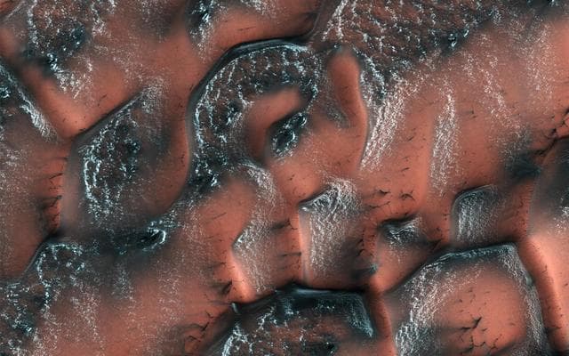 NASA image: A World of Snowy Dunes