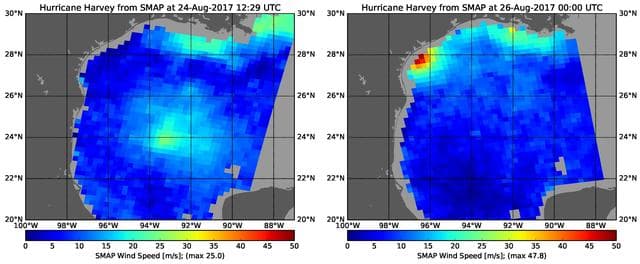 NASA image: Hurricane Harvey's Rapid Wind Intensification seen by NASA's SMAP