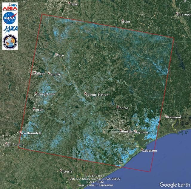 NASA image: Extent of Texas Flooding Shown in New NASA Map
