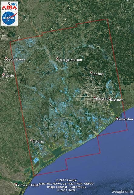 NASA image: New NASA Satellite Flood Map of Southeastern Texas (Sentinel-1 Data)