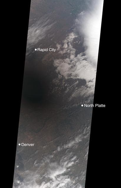 NASA image: MISR Watches Motion of the Moon's Shadow During Total Solar Eclipse