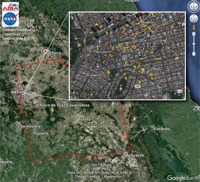 NASA image: Satellite Radar Detects Damage from Sept. 19, 2017 Raboso, Mexico, Quake