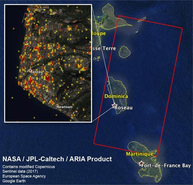 NASA image: Dominica Hurricane Damage Mapped by NASA's ARIA Team