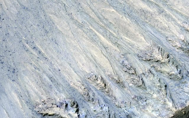 NASA image: Transient Slope Lineae Formation in a Well-Preserved Crater