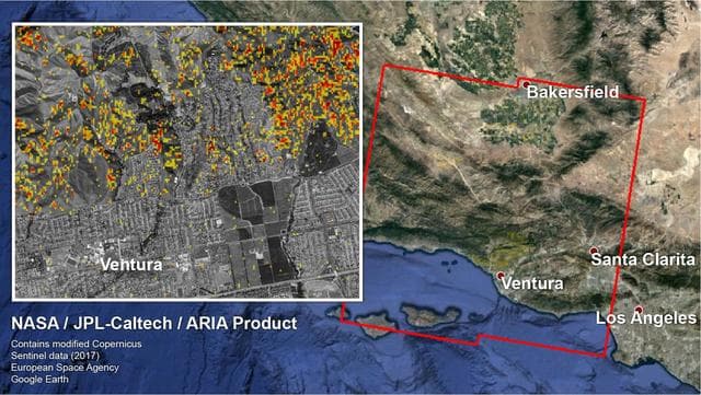 NASA image: NASA-Produced Map Shows Extent of Southern California Wildfire Damage