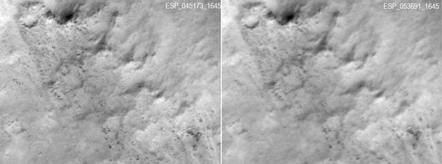 NASA image: Slight Blurring in Newer Image from Mars Orbiter