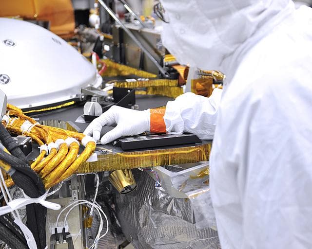NASA image: Second Names Chip is Placed on InSight
