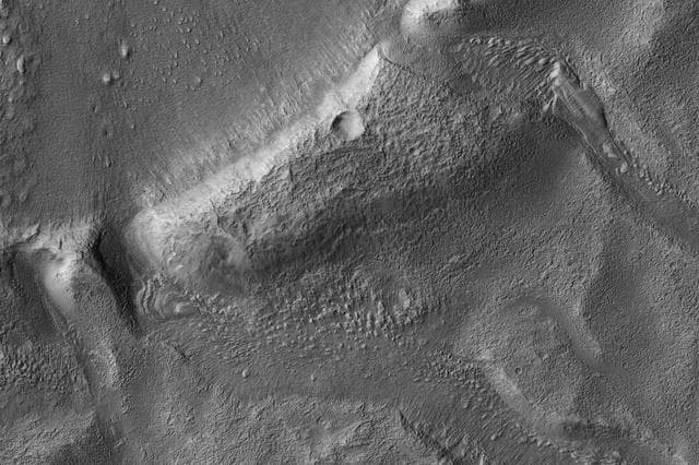 NASA image: Three Channels Exiting a Crater Lake