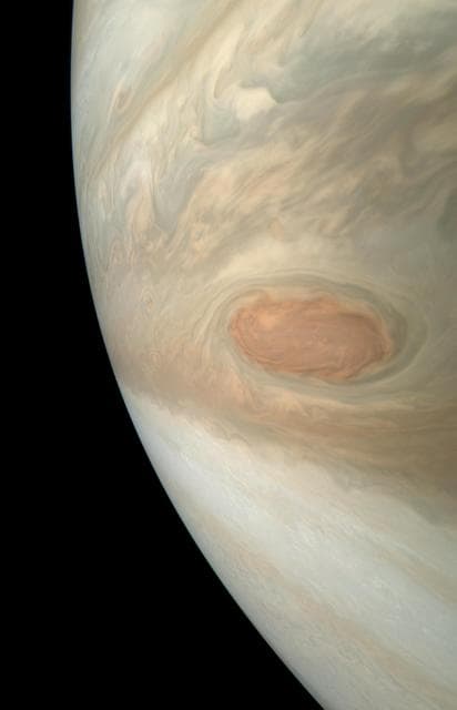 NASA image: Swirling Jovian Storm (Natural Color)