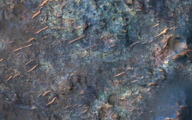 NASA image: Diverse Lithologies on a Crater Floor