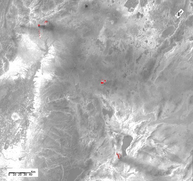 NASA image: ECOSTRESS Detects Wildfires in Western U.S.