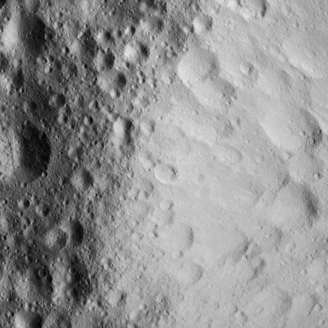 NASA image: Battered Crater Rim on Ceres