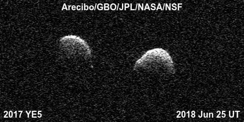 NASA image: Bi-static Radar Images of the Binary Asteroid 2017 YE5
